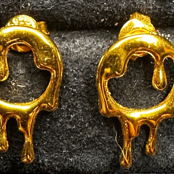 Marie June - Dripping Rivulets Stud Earrings - Gold - Picture 3 of 5